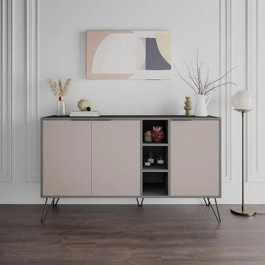 Konzolasztal Clara Console - Antracit, Light Mocha