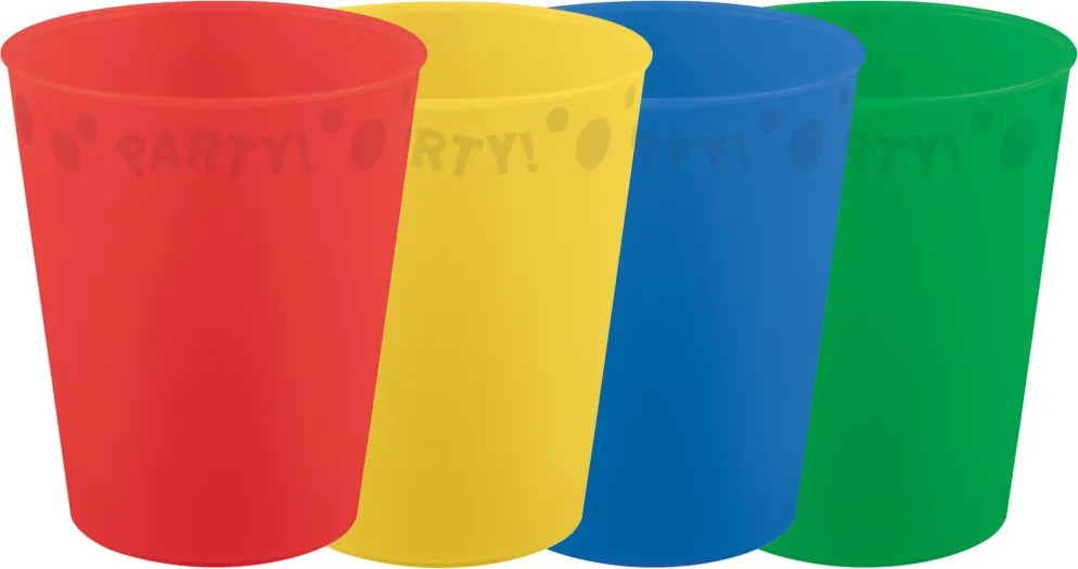 Színes Mixed micro prémium műanyag pohár szett 4 db-os 250 ml