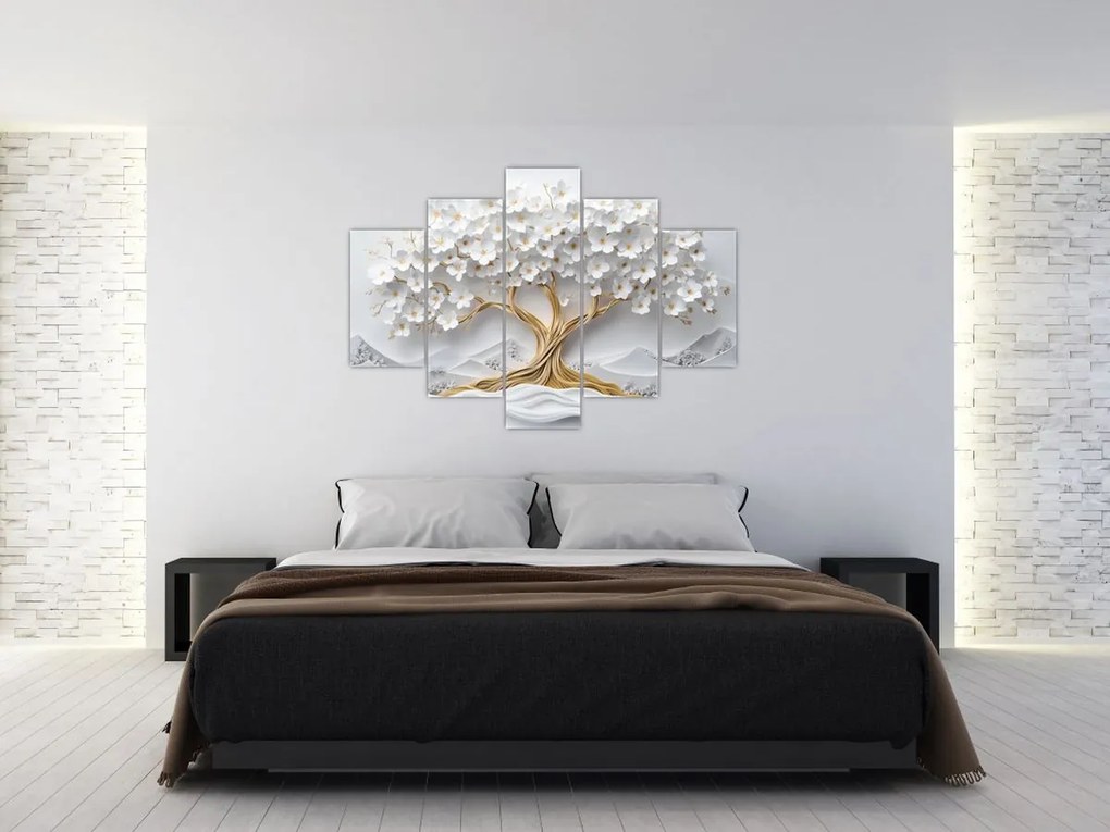 Kép – 3D elegáns életfa virágokkal (150x105 cm)
