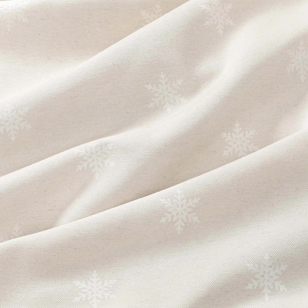 Goldea kör alakú terítő natura - hópelyhek természetes alapon Ø 120 cm