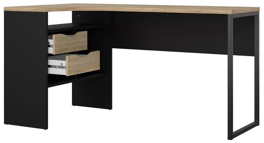 Felix Corner íróasztal, fekete matt / sonoma tölgy