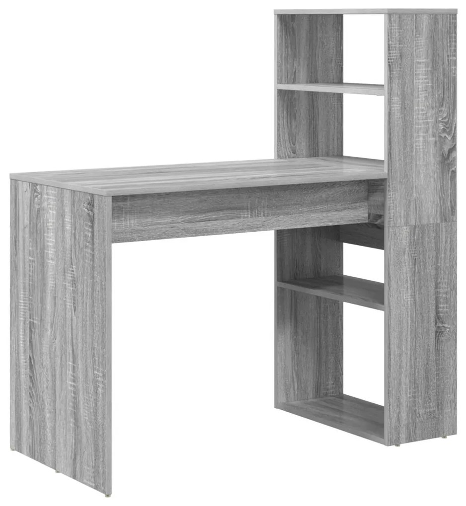 asztal tárolóval, szürke sonoma 113x54x120 cm forgácslap