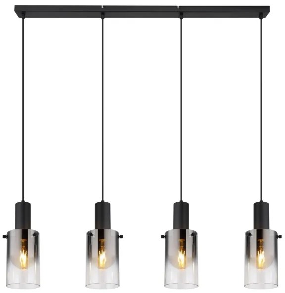 Globo 15907-4H - Csillár zsinóron FLORENTINA 4xE27/40W/230V fekete