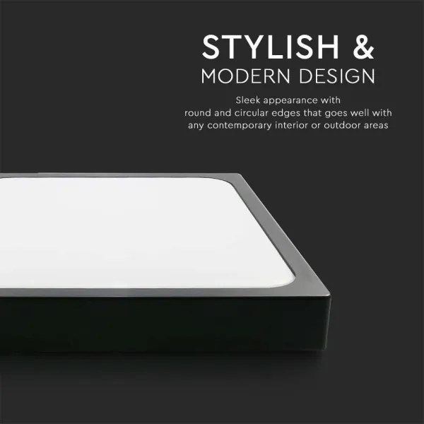 LED Fürdőszobai mennyezeti lámpa LED/30W/230V 6500K IP44 42x42 cm fekete