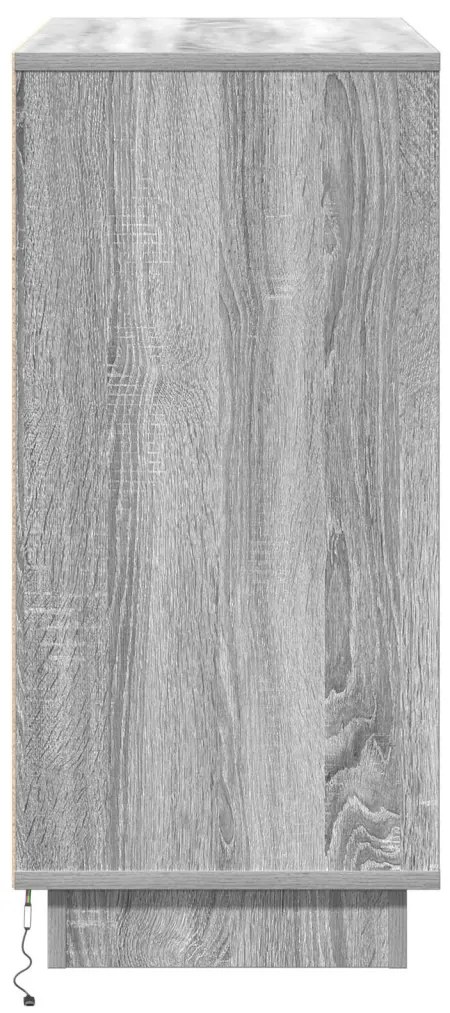 LED-es szekrény Szürke Sonoma 71x34,5x75 cm Mérnöki fa