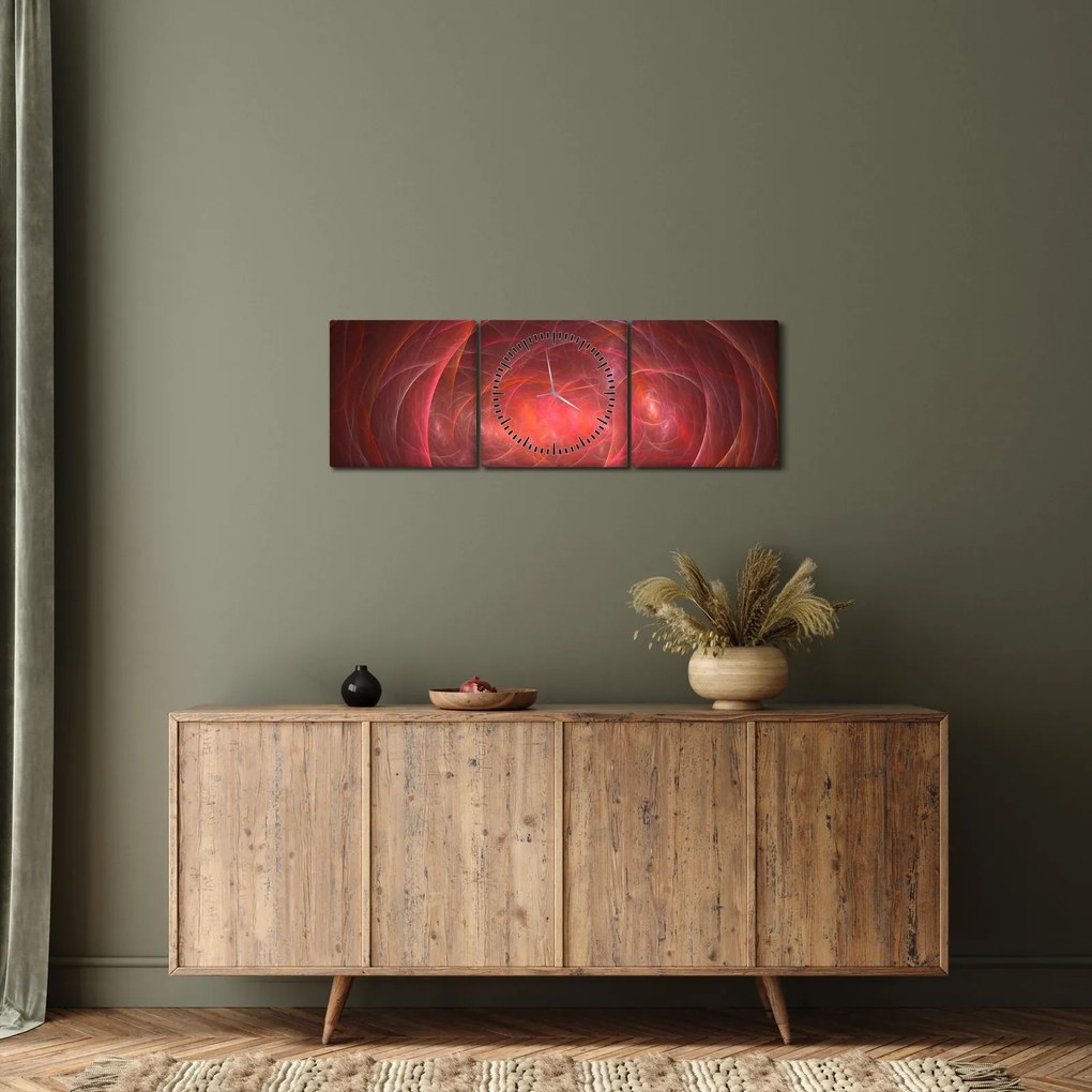 Modern absztrakt kép (órával) (90x30 cm)