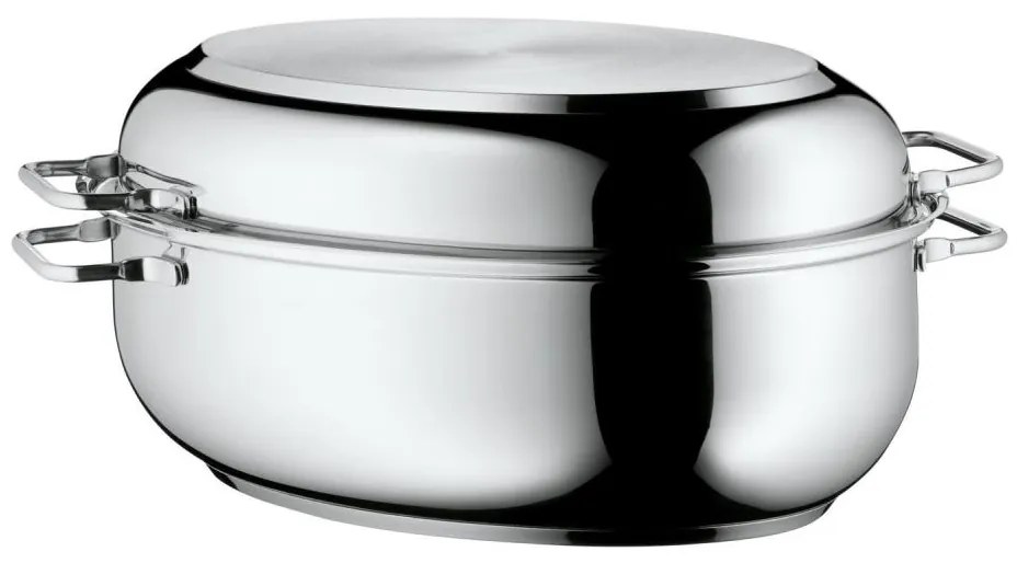 WMF - Ovális sütőedény fedéllel  41x28,5 x18 cm rozsdamentes