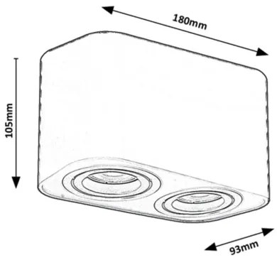 Rabalux 2053 - Spotlámpa KOBALD 2xGU10/42W/230V fekete