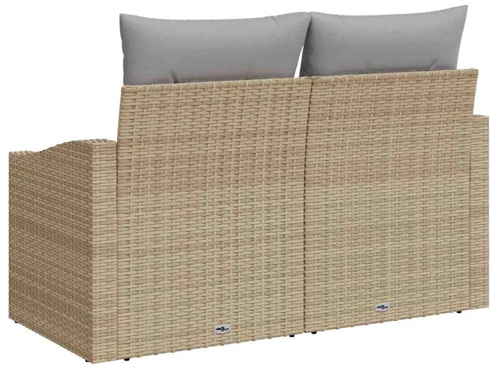 Kerti kanapé párnával Bézs 123 x 62 x 69cm polirattan
