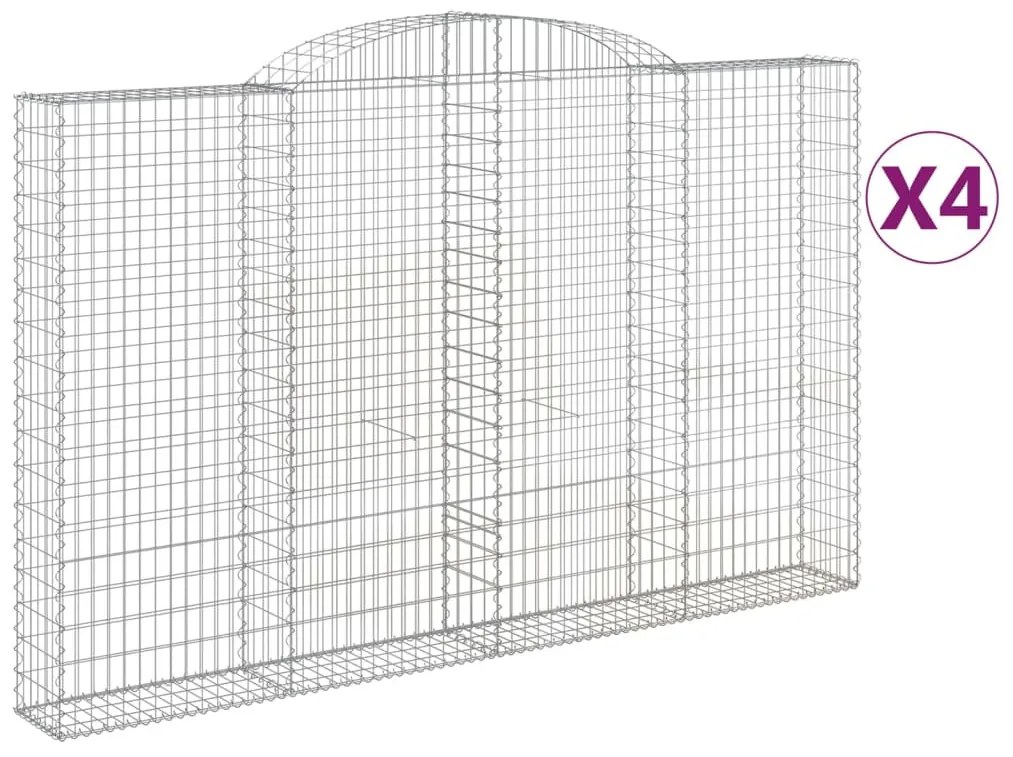 4 db íves horganyzott vas gabion kosár 300x30x180/200 cm