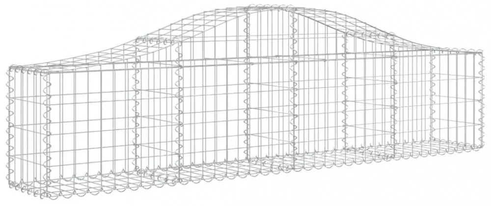 4 db íves horganyzott vas gabion kosár 200x30x40/60 cm