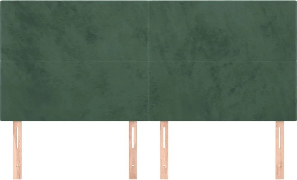 sötétzöld bársony fejtámla 200 x 5 x 118/128 cm