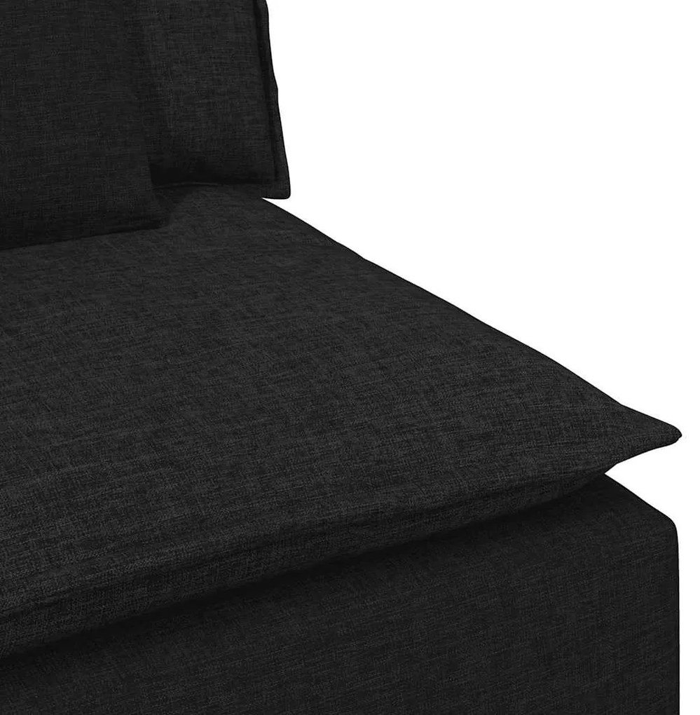fekete moduláris kanapé középső modul párnákkal 100 cm