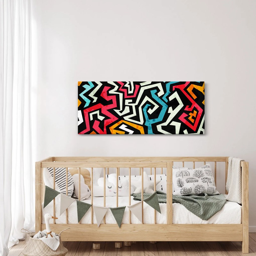 Grafikus absztrakciós kép (120x50 cm)