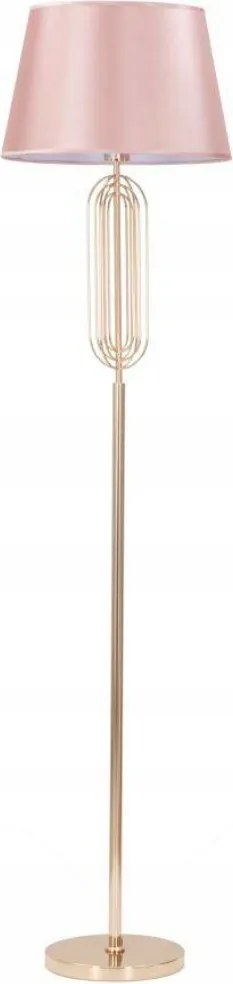 Álló Állólámpa Magas Fém Arany Rózsaszín Lámpabúra 168,5cm