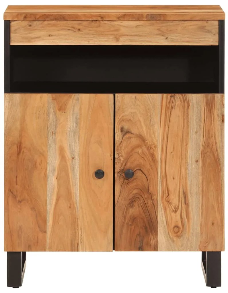 tömör akácfa tálalószekrény 2 ajtóval 60 x 33 x 75 cm