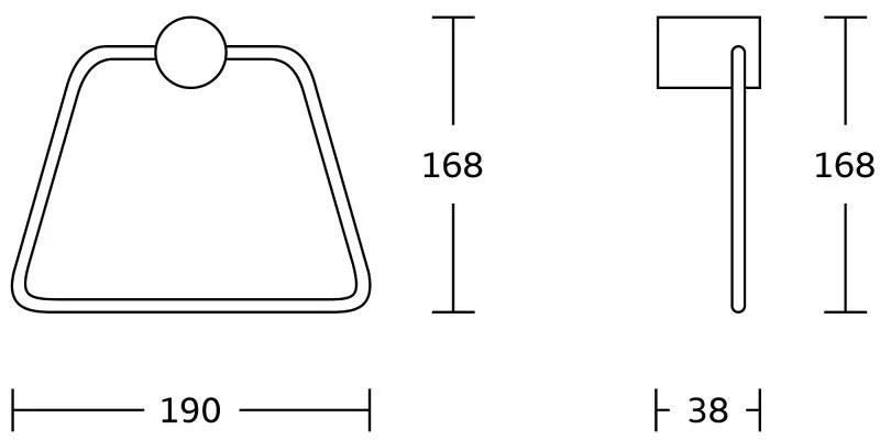 Mexen kiegészítők, Aron törölközőtartó, fekete, 7088132-70