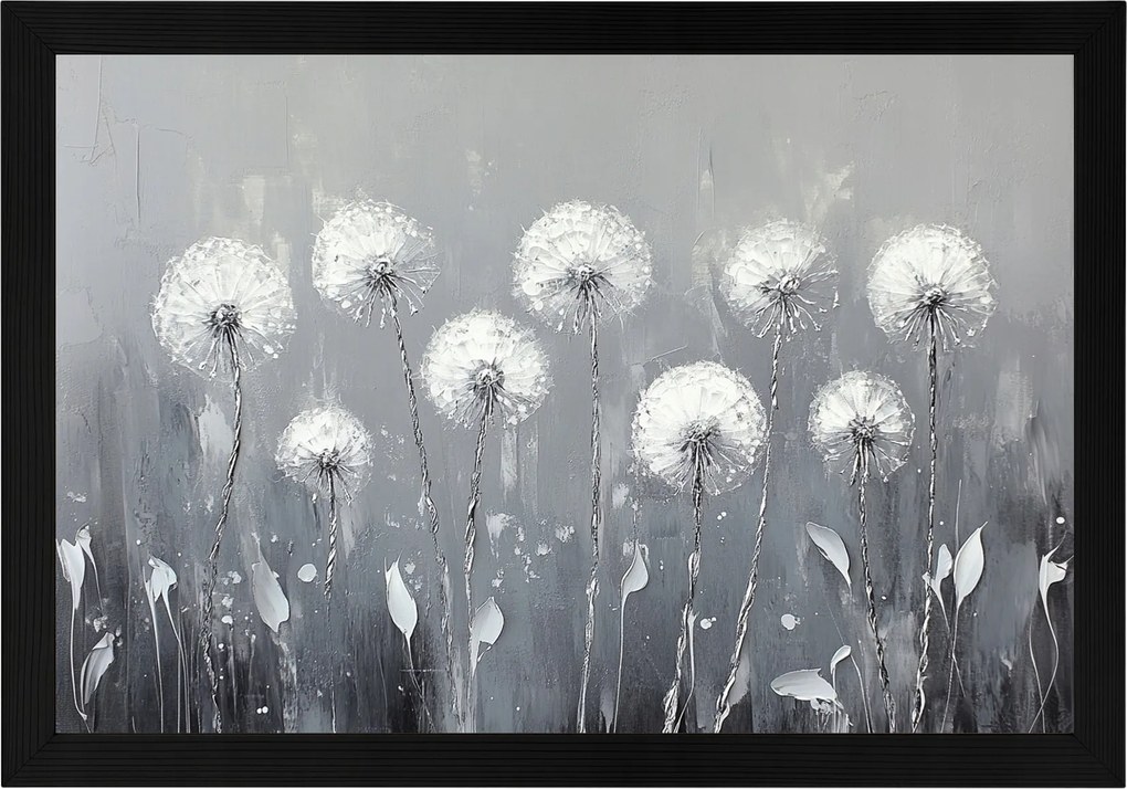 Poszter Keret Fa Természet Tavasz Virágok Pitypang Pehely 60x40