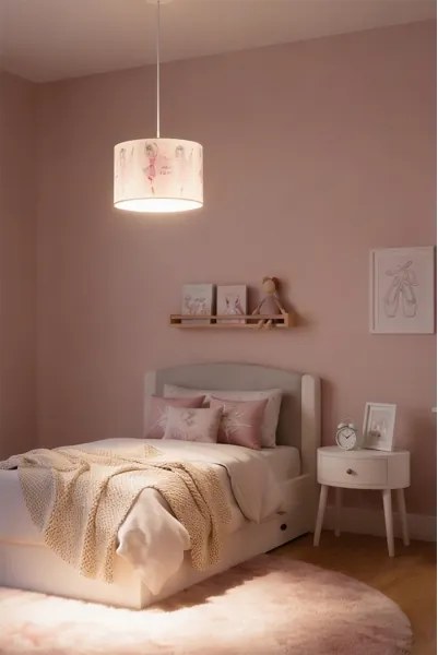 Brilagi - Kábellel függesztett LED gyermekcsillár BOBO, 1xE27/60W/230V, Ø 35 cm, rózsaszín / balerinák