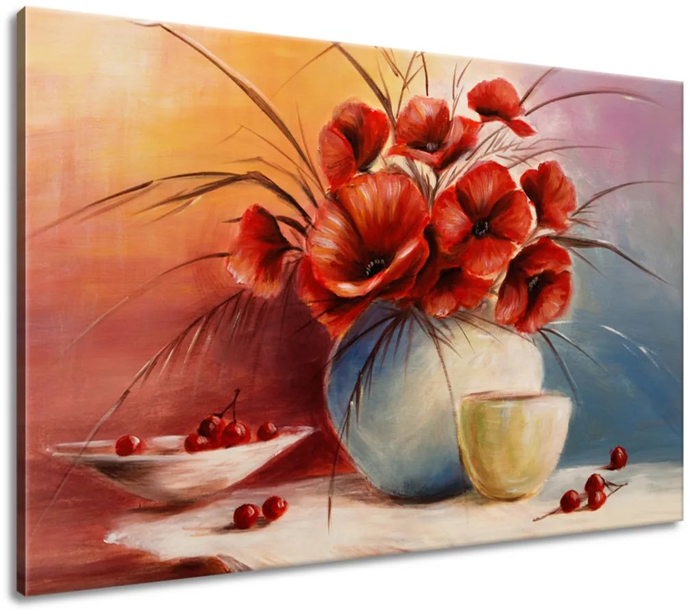 Gario Vászonkép Pipacs kompozíció Méret: 100 x 40 cm