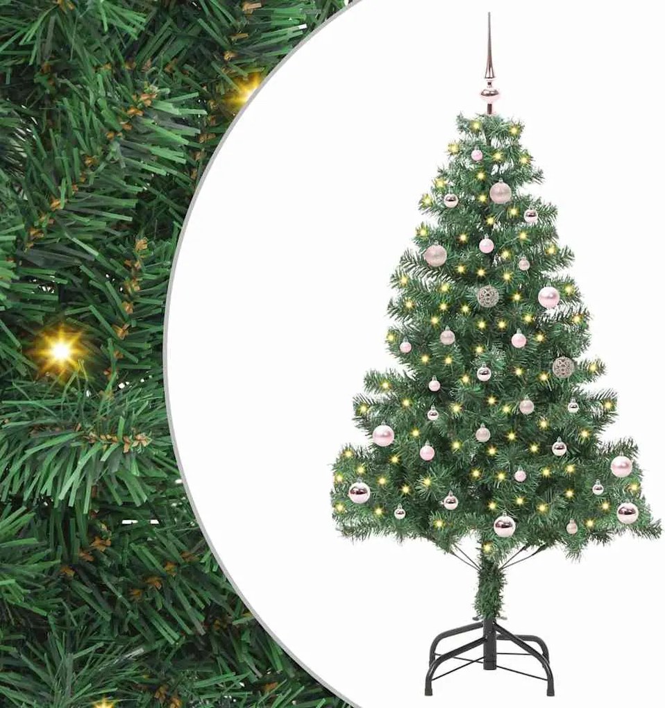 vidaXL Karácsonyfa 150 LED-del állvánnyal Zöld 150 cm PVC
