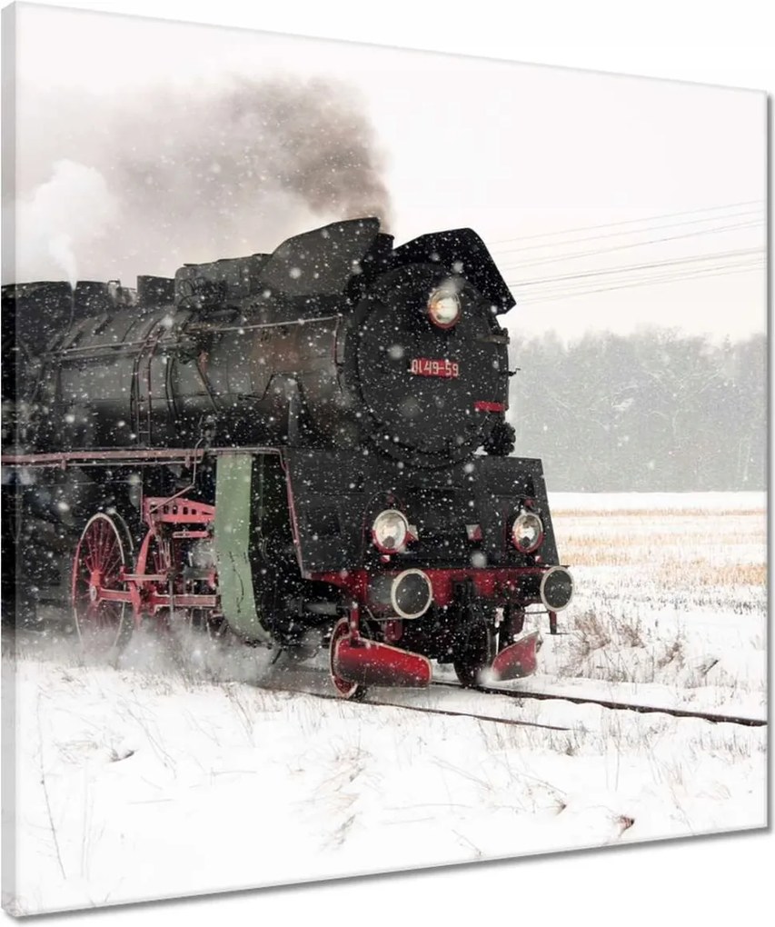 Vászonkép 50x50 Vonat Ol49-59 télen