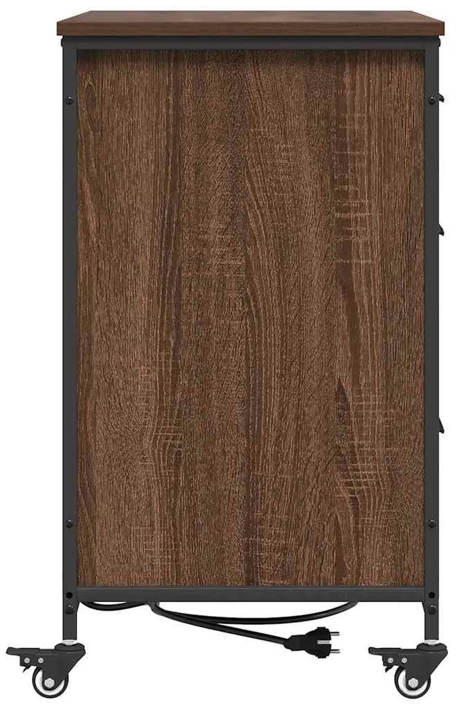 Irodai szekrény kerékkel barna tölgy 76 x 41 x 72 cm Faanyag