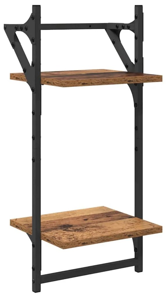 vidaXL Fali polc készlet 6 pcs Öreg fa 100 x 25 x 30 cm Faanyag