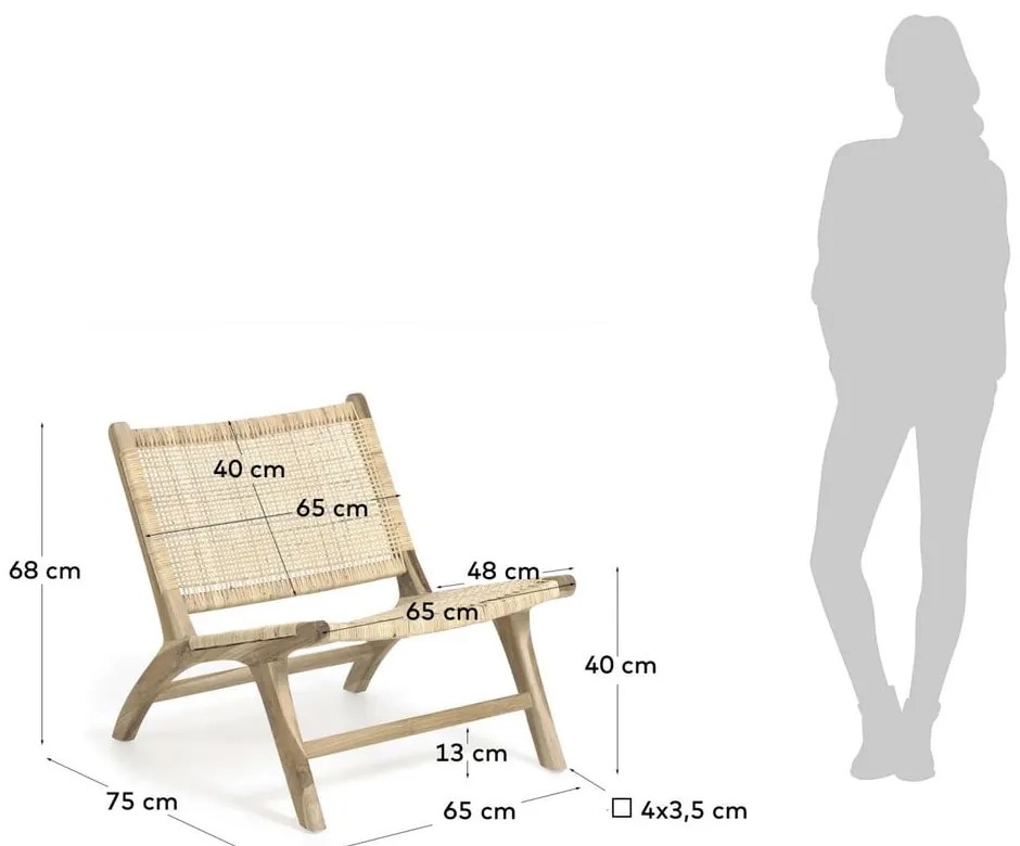 Natúr színű szőtt fotel Beida – Kave Home