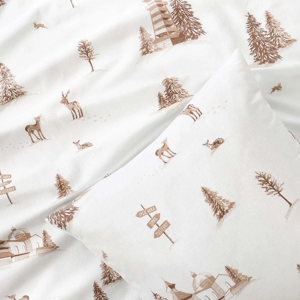 Goldea flanel párnahuzat - hegyvidéki táj 40 x 40 cm