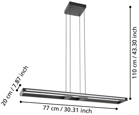 Eglo 99681 - LED dimmelhető csillár zsinóron SALVILANAS-Z LED/33W/230V 2700-6500K