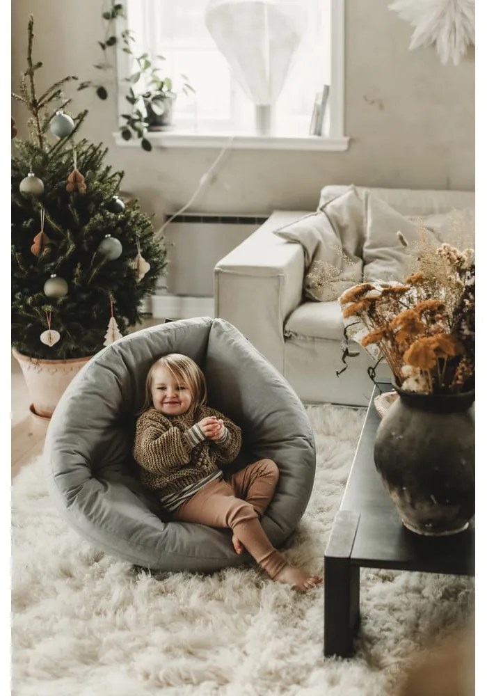 Mini Nido feketés szürke relaxációs gyerekfotel - Karup Design