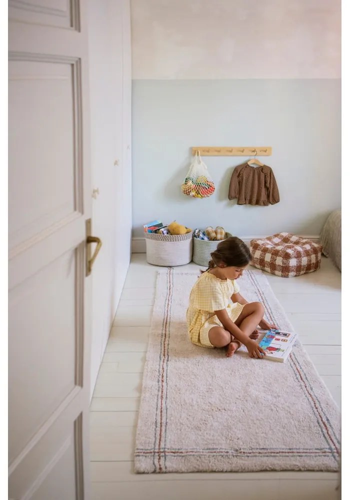 Krémszínű mosható kézi szövésű pamut futószőnyeg 80x230 cm Cuisine Natural – Lorena Canals