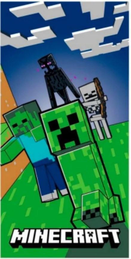 Minecraft Danger Zone fürdőlepedő, strand törölköző 70x140 cm (Fast Dry)