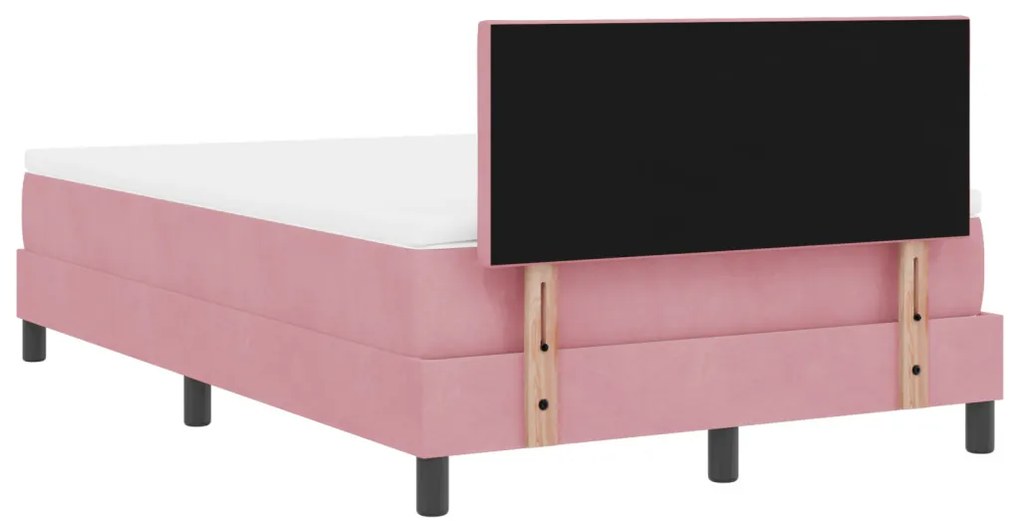 Boxspring Ágy Matrac Különböző Rózsaszín Kicsi Kétszemélyes Bársony
