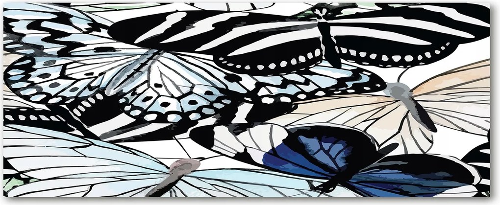 Lacobel üveg fotónyomtatással Pillangók és virágok XXL