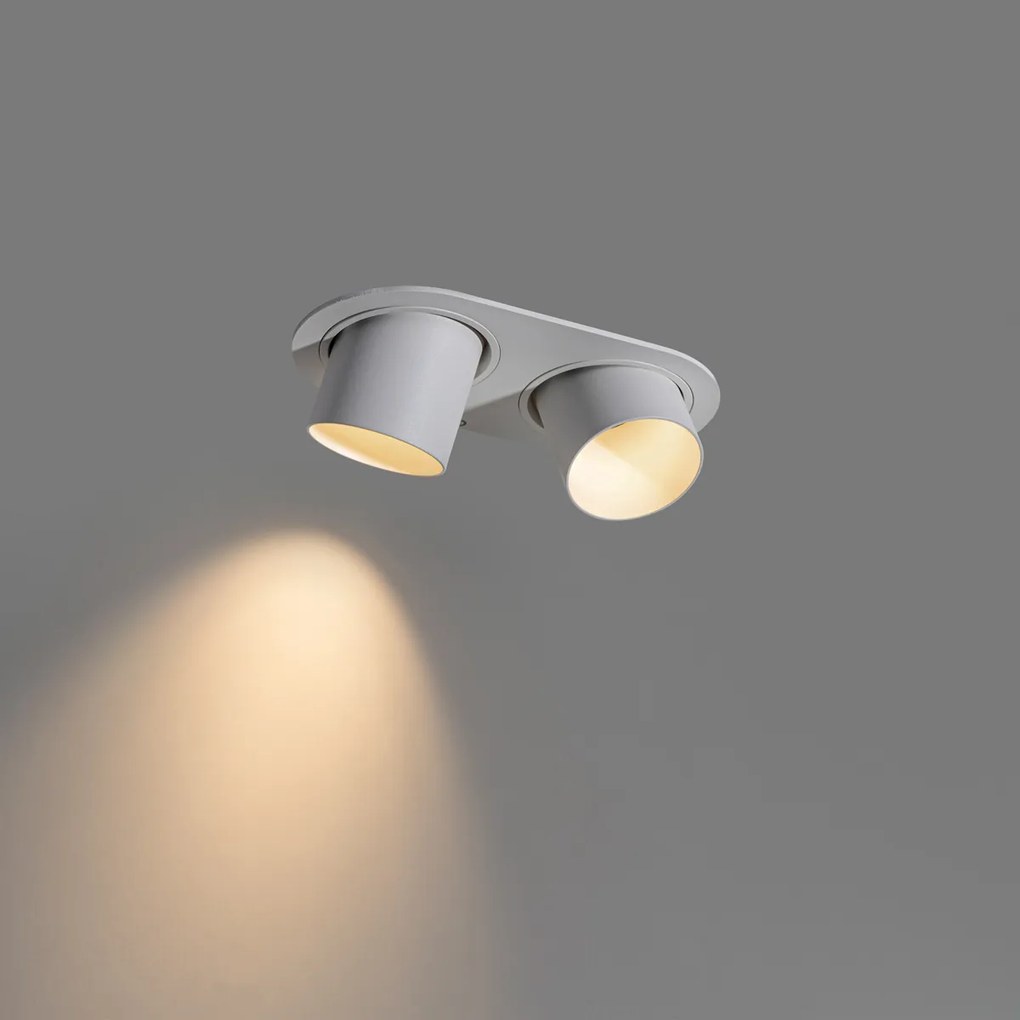Lekerekített beépíthető spotlámpa fehér GU10 50mm 2-fényforrású - Installa