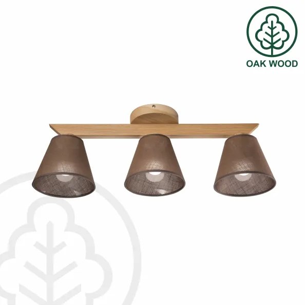 Brilagi - LED  Felületre szerelhető csillár  ANTHONY 3xE14/40W/230V tölgy/barna