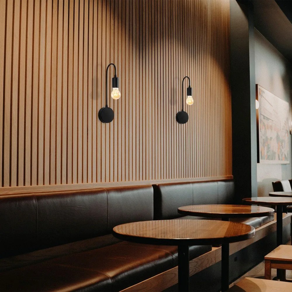 Fekete fali lámpa Baston – Opviq lights