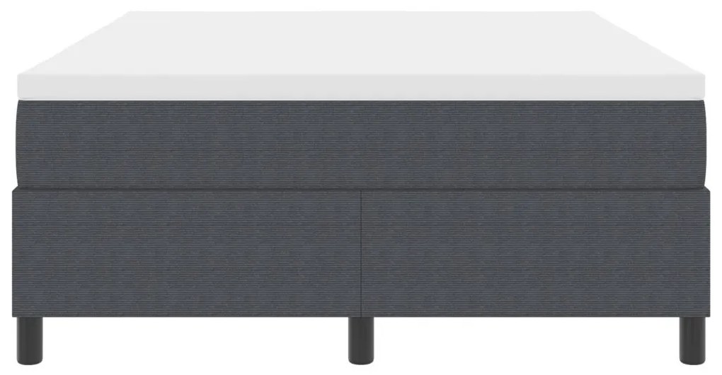 Boxspring ágy matraccal sötétszürke 160x200 cm kordbársony