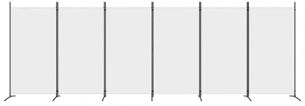 6 paneles fehér szövet térelválasztó 520x180 cm