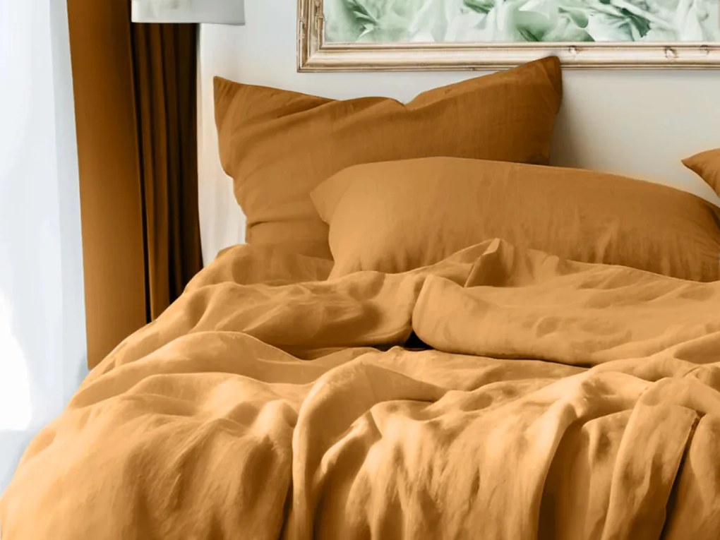 Muszlin ágynemű MUSSARI mustár színű Ágyneműhuzat mérete: 70 x 90 cm | 140 x 200 cm