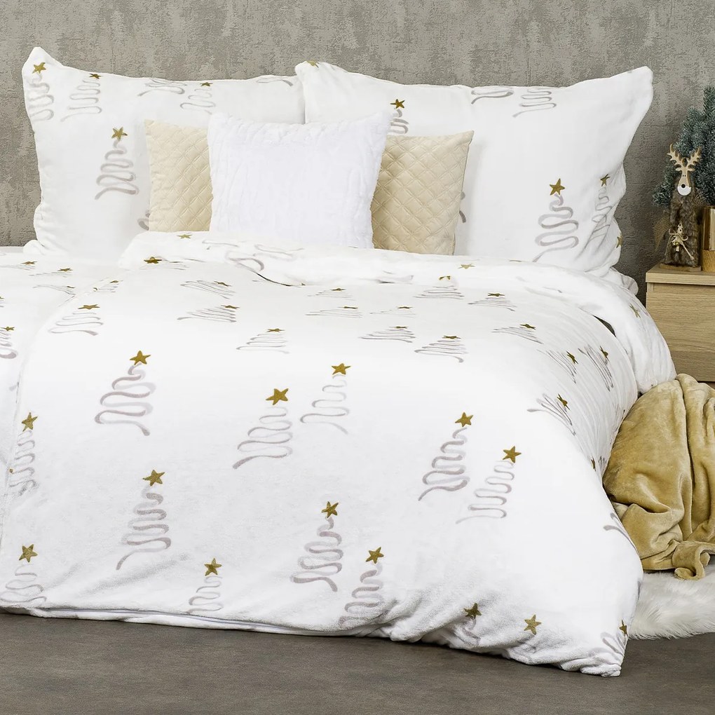 4Home Christmas treemikroflanel ágyneműhuzat, 140 x 200 cm, 70 x 90 cm, 140 x 200 cm, 70 x 90 cm