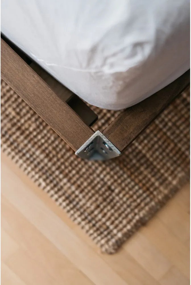 Natúr színű borovi fenyő franciaágy ágyráccsal 140x200 cm Core – Karup Design