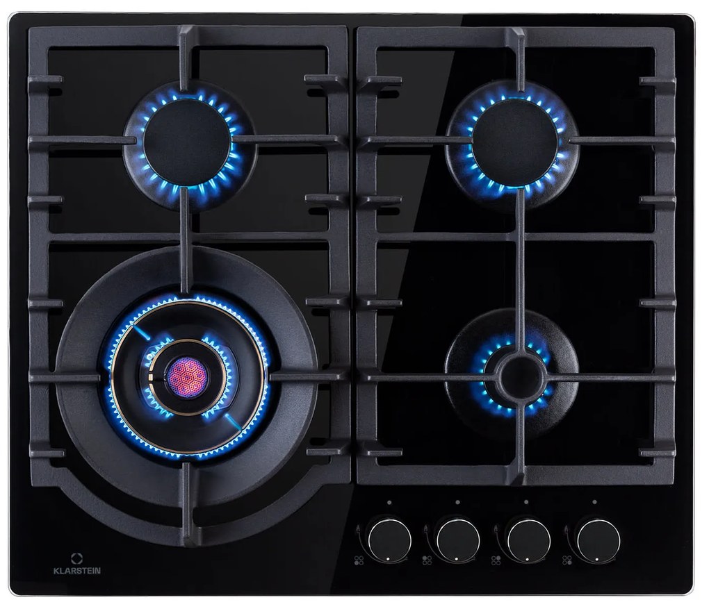Ignito Max 4, gázfőzőlap, 4 égő, 9,1 kW, üvegkerámia, 60 cm