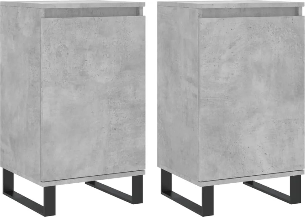vidaXL 2 db betonszürke szerelt fa tálalószekrény 40 x 35 x 70 cm