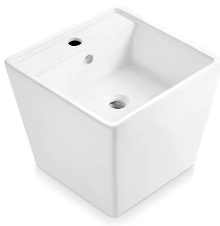 Bathco 4059 - GENOVA ráépíthető mosdó 42x42 cm porcelán/fehér