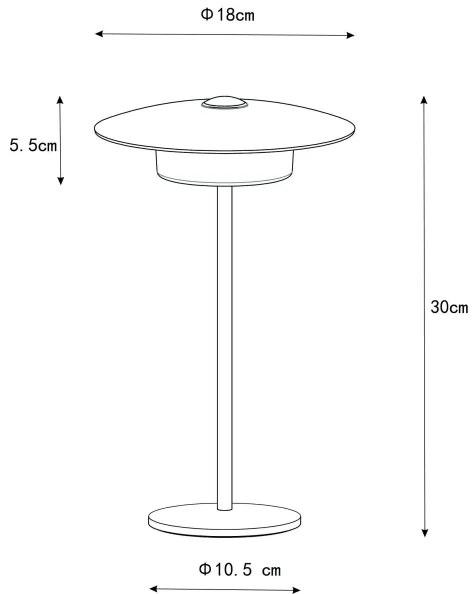 Globo 21024W-LED KYLER LED asztali lámpa érintővel, 3W, 1800-3000K, fehér
