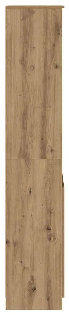 kézműves tölgy színű szerelt fa magasszekrény 50x35x180 cm