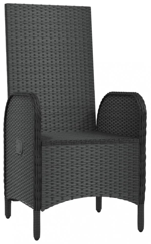 2 db fekete polyrattan kültéri szék